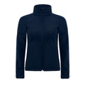 Navy Blue - Front - B&C Womens Hooded Premium Softshell Jacket (Windproof, Waterproof & Breathable)