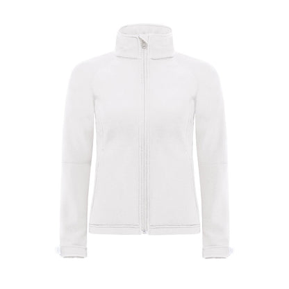 White - Front - B&C Womens Hooded Premium Softshell Jacket (Windproof, Waterproof & Breathable)
