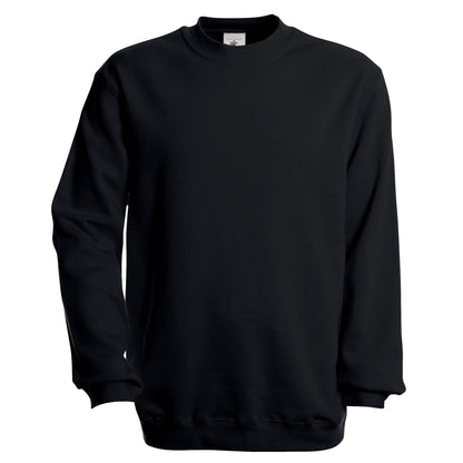 Black - Front - B&C Unisex Set In Modern Cut Crew Neck Sweatshirt