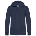 Navy Blue - Front - B&C Wonder Women Full Zip Hooded Sweatshirt - Hoodie