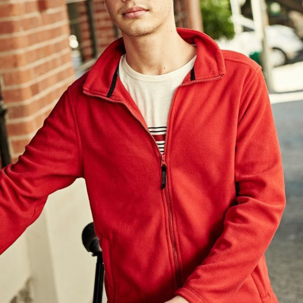 Classic Red - Side - Regatta Mens Plain Micro Fleece Full Zip Jacket (Layer Lite)