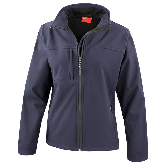 Navy Blue - Front - Result Womens Softshell Premium 3 Layer Performance Jacket (Waterproof, Windproof & Breathable)