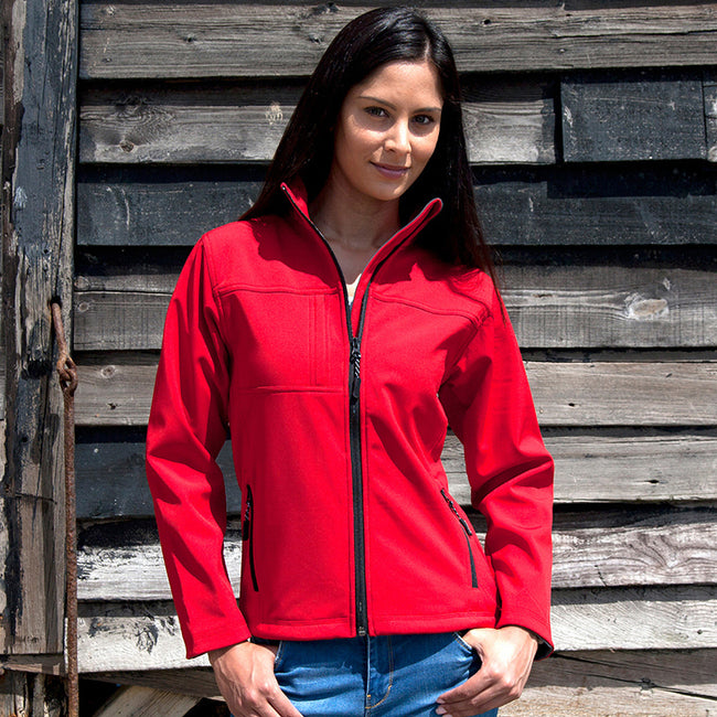 Red - Back - Result Womens Softshell Premium 3 Layer Performance Jacket (Waterproof, Windproof & Breathable)
