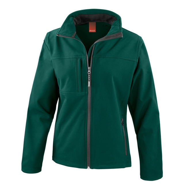 Bottle Green - Front - Result Womens Softshell Premium 3 Layer Performance Jacket (Waterproof, Windproof & Breathable)