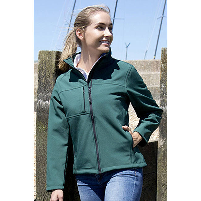 Bottle Green - Back - Result Womens Softshell Premium 3 Layer Performance Jacket (Waterproof, Windproof & Breathable)