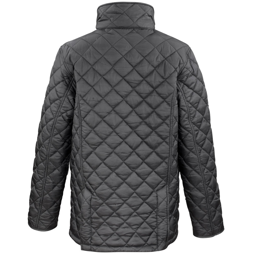 Black - Back - Result Mens Cheltenham Gold Fleece Lined Jacket (Water Repellent & Windproof)