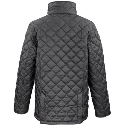 Black - Back - Result Mens Cheltenham Gold Fleece Lined Jacket (Water Repellent & Windproof)