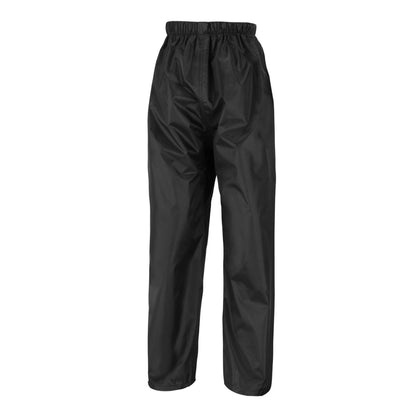 Black - Front - Result Core Kids-Childrens Unisex Stormdri Rain Over Trouser - Pants