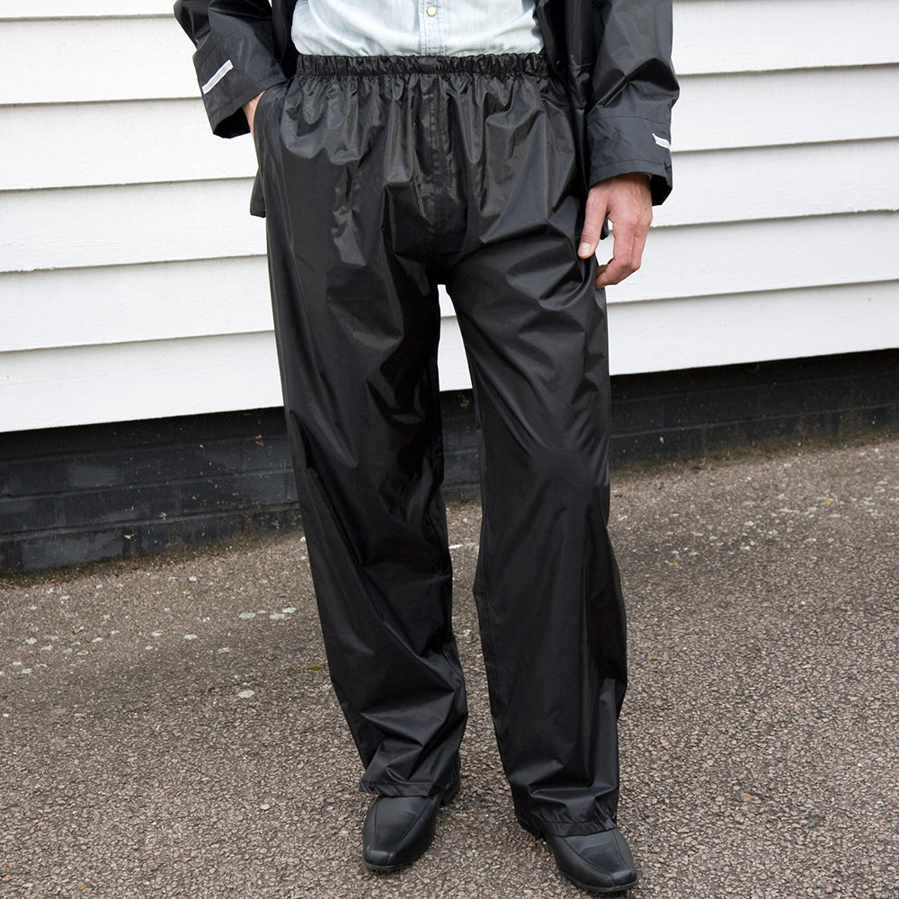 Black - Back - Result Mens Core Stormdri Rain Over Trousers - Pants
