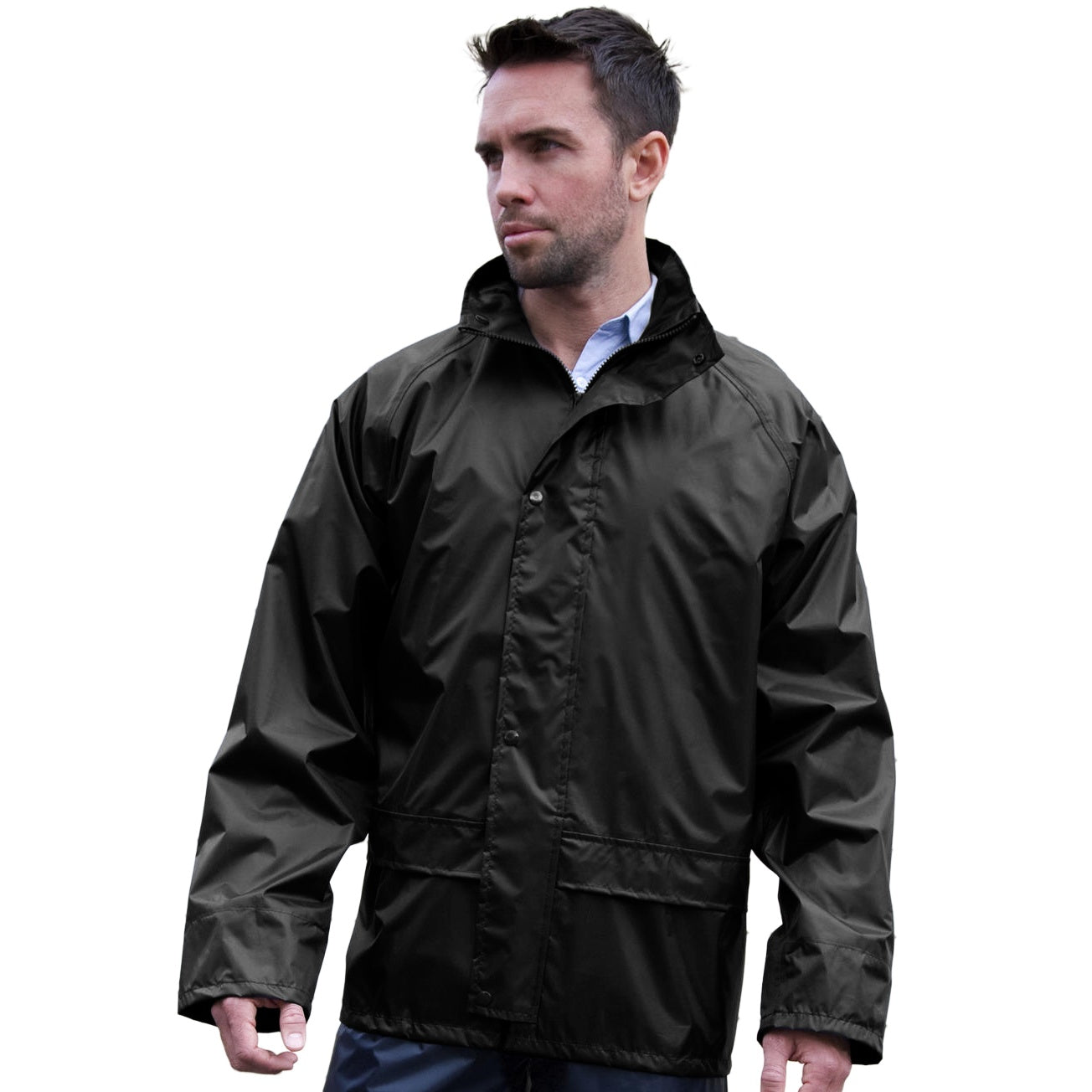Black - Back - Result Mens Core Stormdri Rain Over Jacket