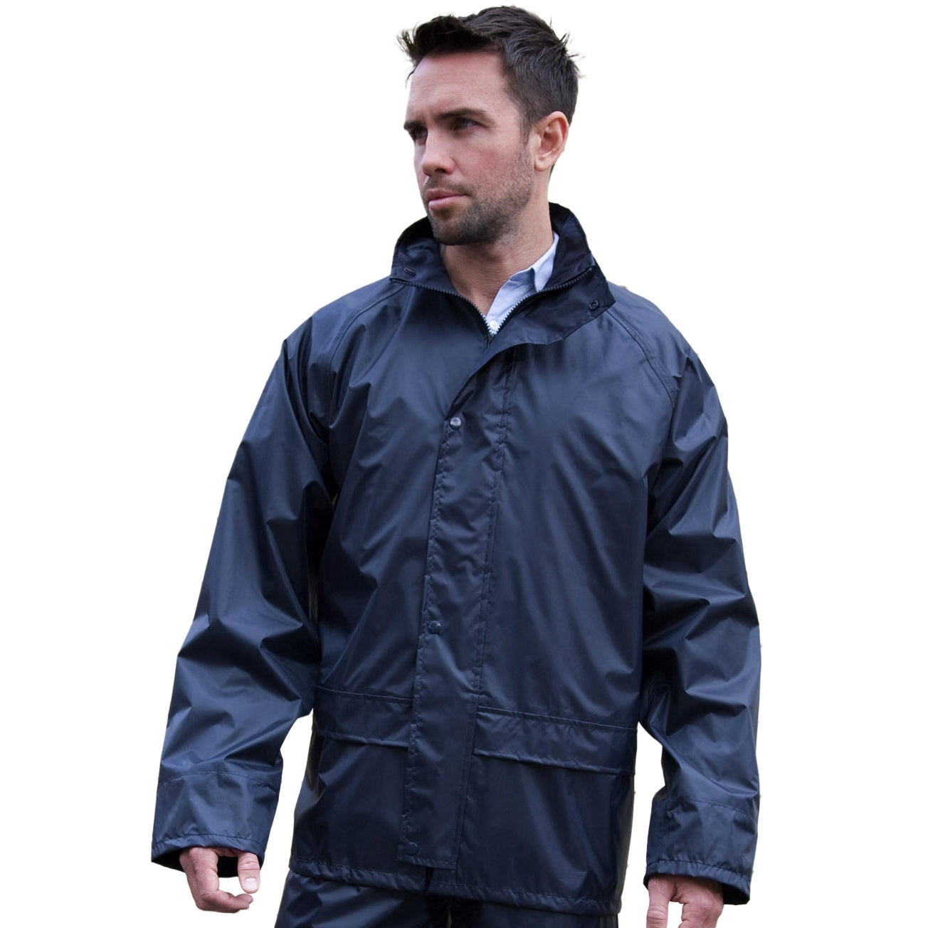 Navy Blue - Back - Result Mens Core Stormdri Rain Over Jacket