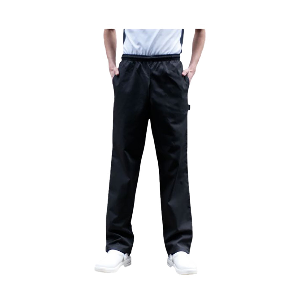 Black - Back - Dennys Unisex Black Elasticated Trouser - Chefswear