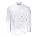 White - Front - Dennys Mens Long Sleeve Chefs Jacket - Chefswear