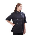 Black - Back - Dennys Womens-Ladies Economy Short Sleeve Chefs Jacket - Chefswear
