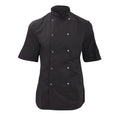 Black - Front - Dennys Womens-Ladies Economy Short Sleeve Chefs Jacket - Chefswear