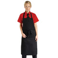 Black - Back - Dennys Unisex Polycotton Bib Workwear Apron Without Pocket