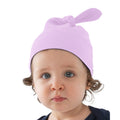 Powder Pink - Back - Babybugz Baby 1 Knot Plain Hat