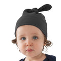 Black - Back - Babybugz Baby 1 Knot Plain Hat