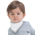 White-Heather Grey - Back - Babybugz Baby Plain Bandana Bib