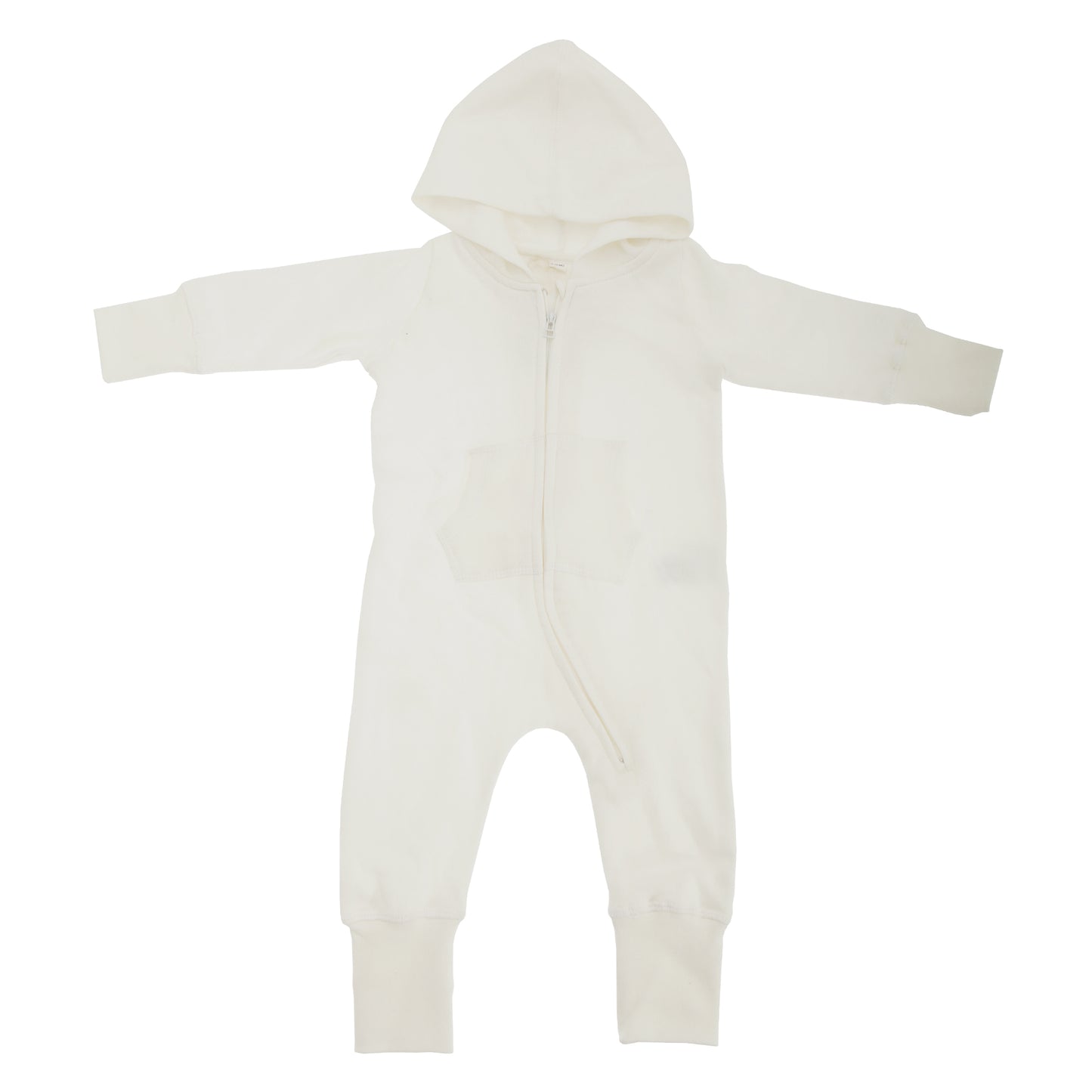 Vanilla - Front - Babybugz Plain Baby All In One - Sleepsuit
