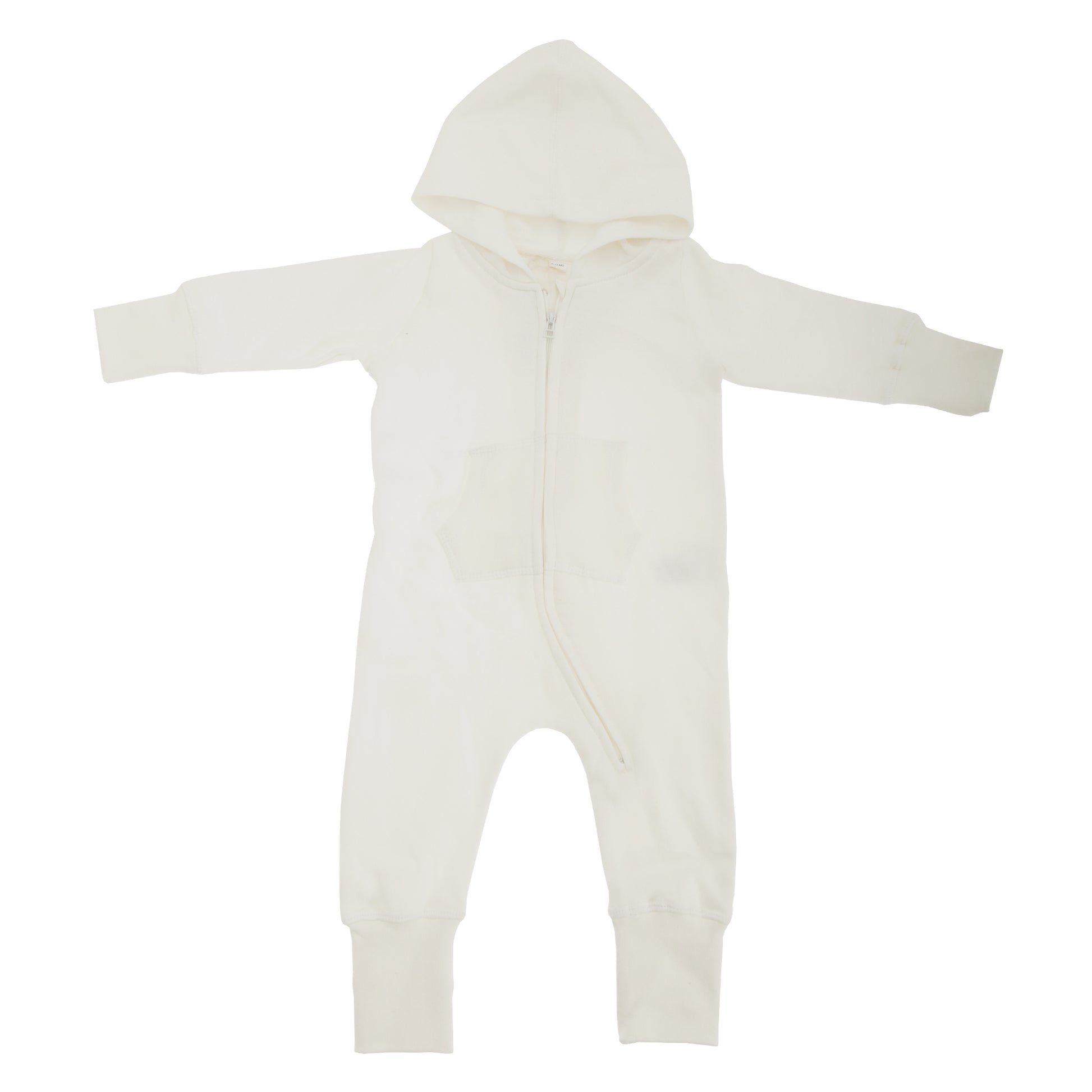 Vanilla - Front - Babybugz Plain Baby All In One - Sleepsuit
