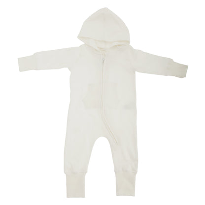 Vanilla - Front - Babybugz Plain Baby All In One - Sleepsuit