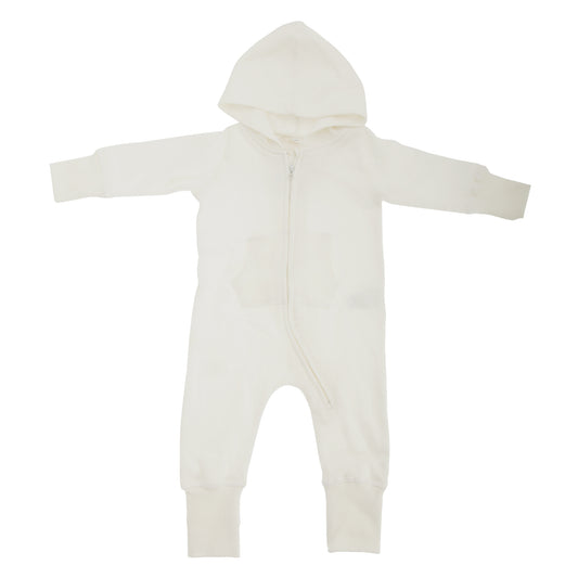 Vanilla - Front - Babybugz Plain Baby All In One - Sleepsuit