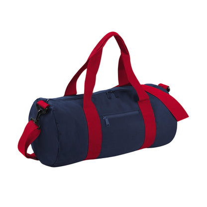 French Navy-Classic Red - Front - Bagbase Plain Varsity Barrel - Duffle Bag (20 Litres)