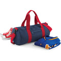 French Navy-Classic Red - Lifestyle - Bagbase Plain Varsity Barrel - Duffle Bag (20 Litres)