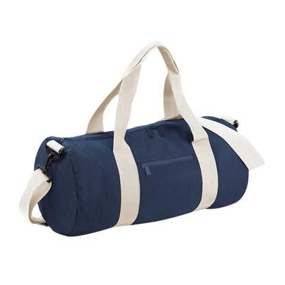 French Navy-Off White - Front - Bagbase Plain Varsity Barrel - Duffle Bag (20 Litres)