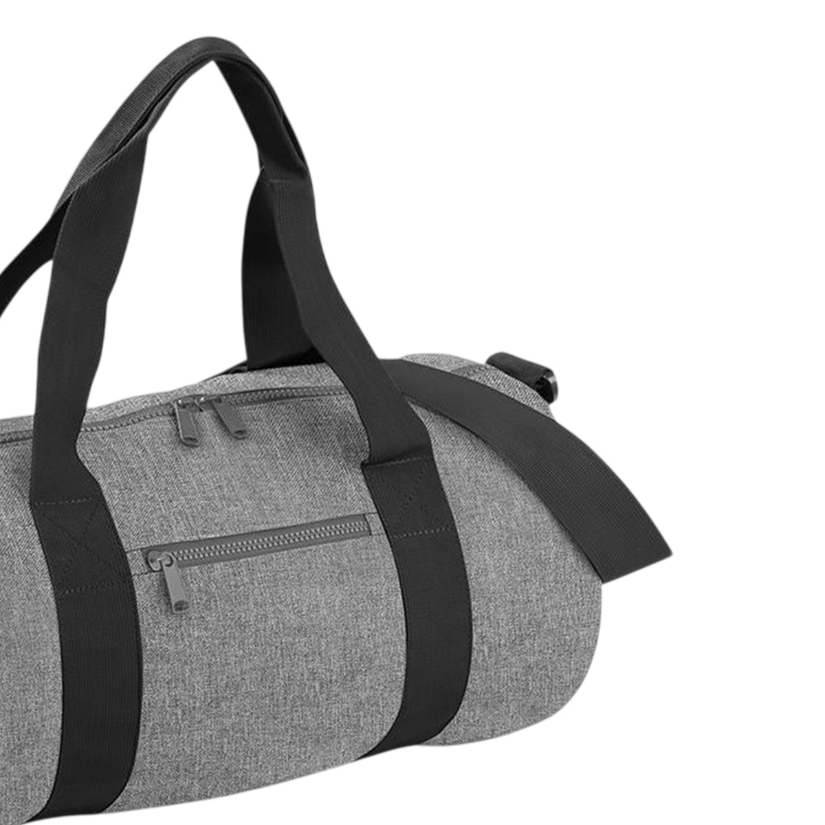Grey Marl-Black - Back - Bagbase Plain Varsity Barrel - Duffle Bag (20 Litres)