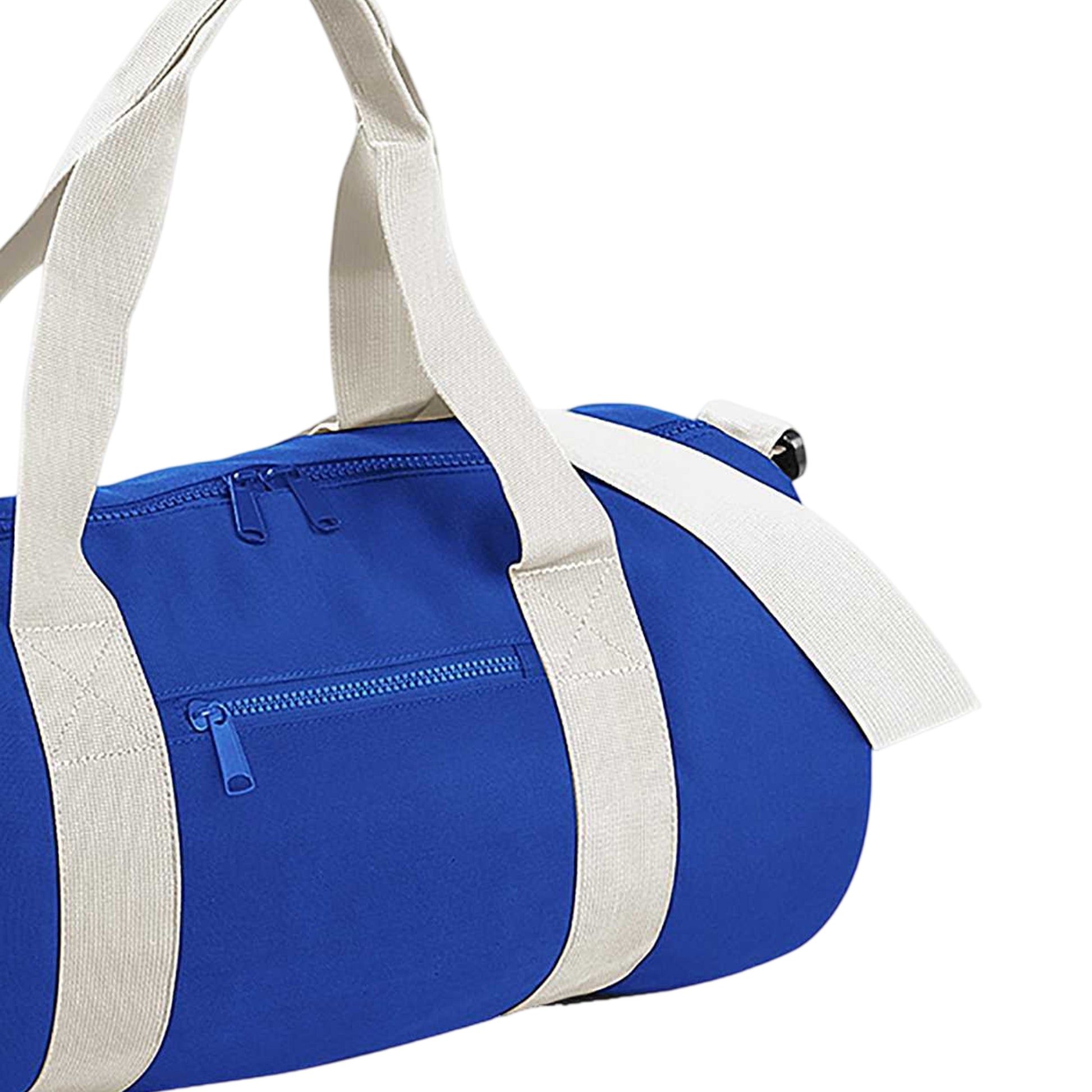 Bright Royal-off White - Back - Bagbase Plain Varsity Barrel - Duffle Bag (20 Litres)