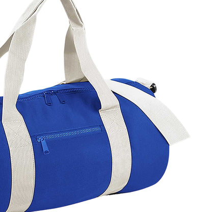Bright Royal-off White - Back - Bagbase Plain Varsity Barrel - Duffle Bag (20 Litres)