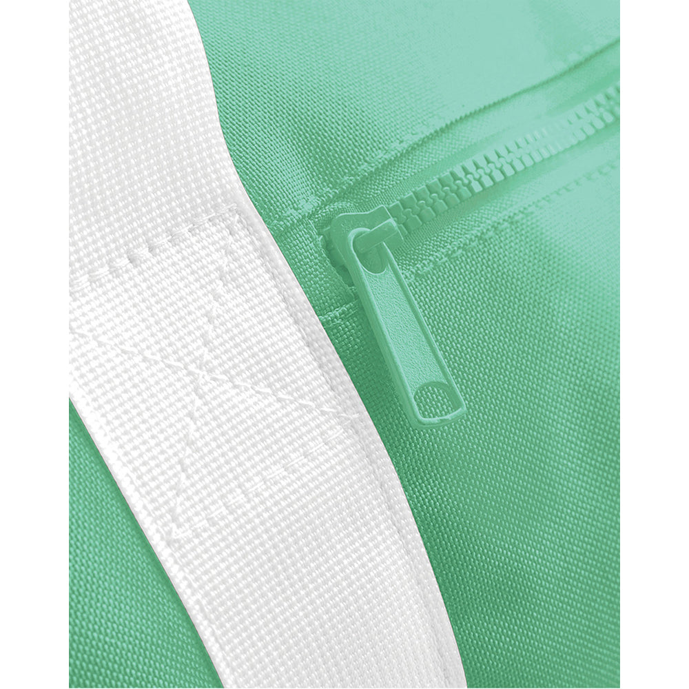 Mint Green-Off White - Side - Bagbase Plain Varsity Barrel - Duffle Bag (20 Litres)
