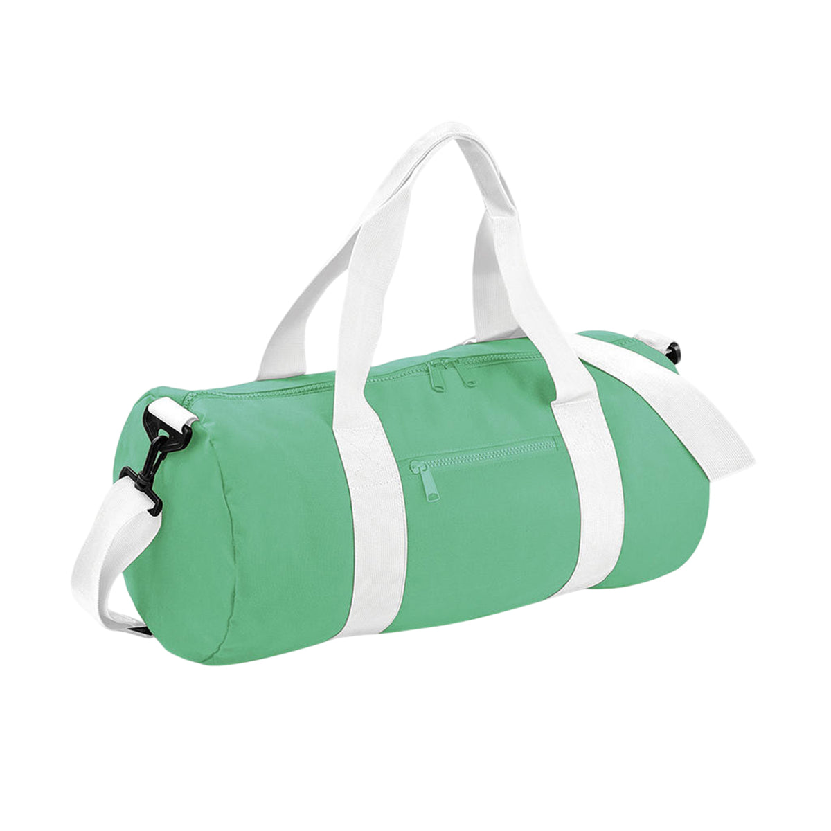 Mint Green-Off White - Front - Bagbase Plain Varsity Barrel - Duffle Bag (20 Litres)