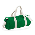 Kelly Green-Off White - Front - Bagbase Plain Varsity Barrel - Duffle Bag (20 Litres)