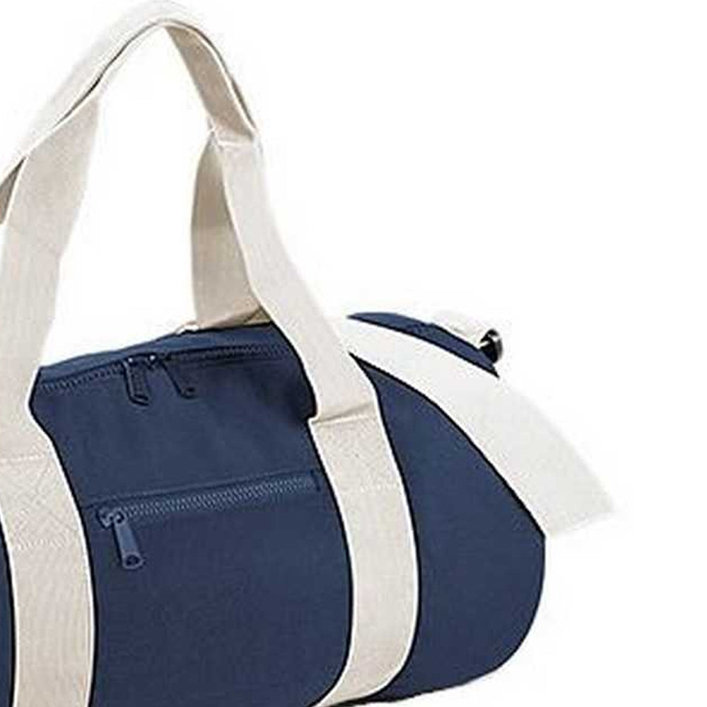 French Navy-Off White - Back - Bagbase Plain Varsity Barrel - Duffle Bag (20 Litres)