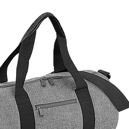 Grey Marl-Black - Back - Bagbase Plain Varsity Barrel - Duffle Bag (20 Litres)