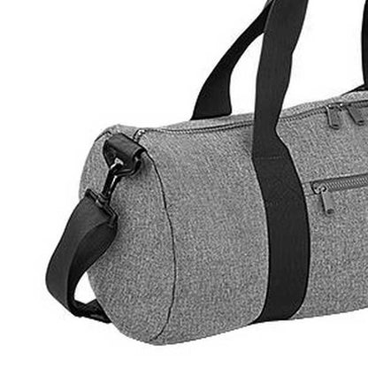 Grey Marl-Black - Side - Bagbase Plain Varsity Barrel - Duffle Bag (20 Litres)