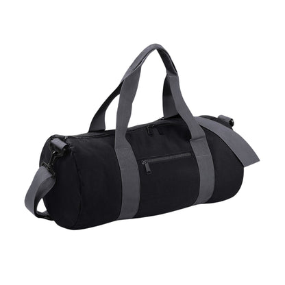 Burgundy-Off White - Pack Shot - Bagbase Plain Varsity Barrel - Duffle Bag (20 Litres)