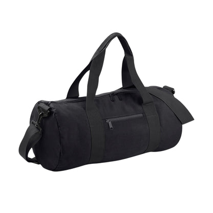 Black-Black - Front - Bagbase Plain Varsity Barrel - Duffle Bag (20 Litres)