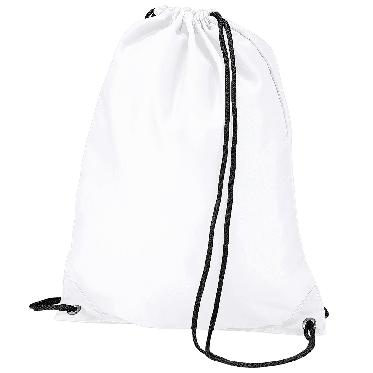 White - Front - BagBase Budget Water Resistant Sports Gymsac Drawstring Bag (11 Litres)