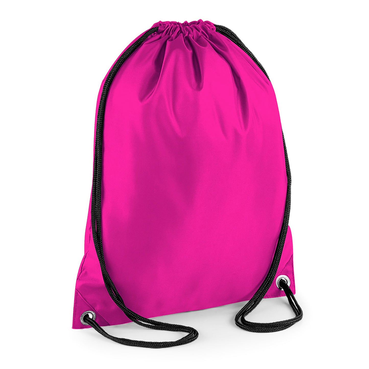 Fuchsia - Front - BagBase Budget Water Resistant Sports Gymsac Drawstring Bag (11 Litres)