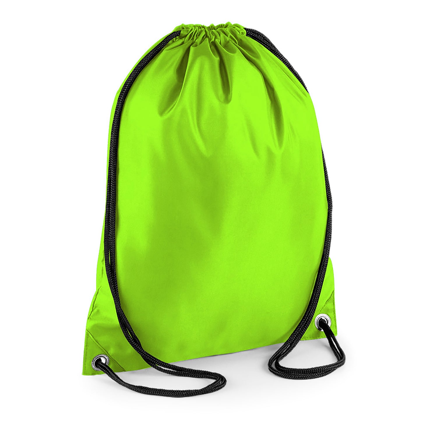 Lime - Front - BagBase Budget Water Resistant Sports Gymsac Drawstring Bag (11 Litres)
