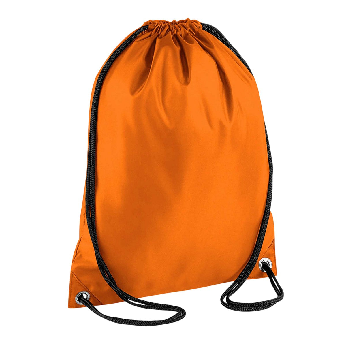 Orange - Front - BagBase Budget Water Resistant Sports Gymsac Drawstring Bag (11 Litres)