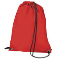 Red - Front - BagBase Budget Water Resistant Sports Gymsac Drawstring Bag (11 Litres)