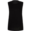 Black - Side - Bella Ladies-Womens Flowy Scoop Muscle Tee - Sleeveless Vest Top