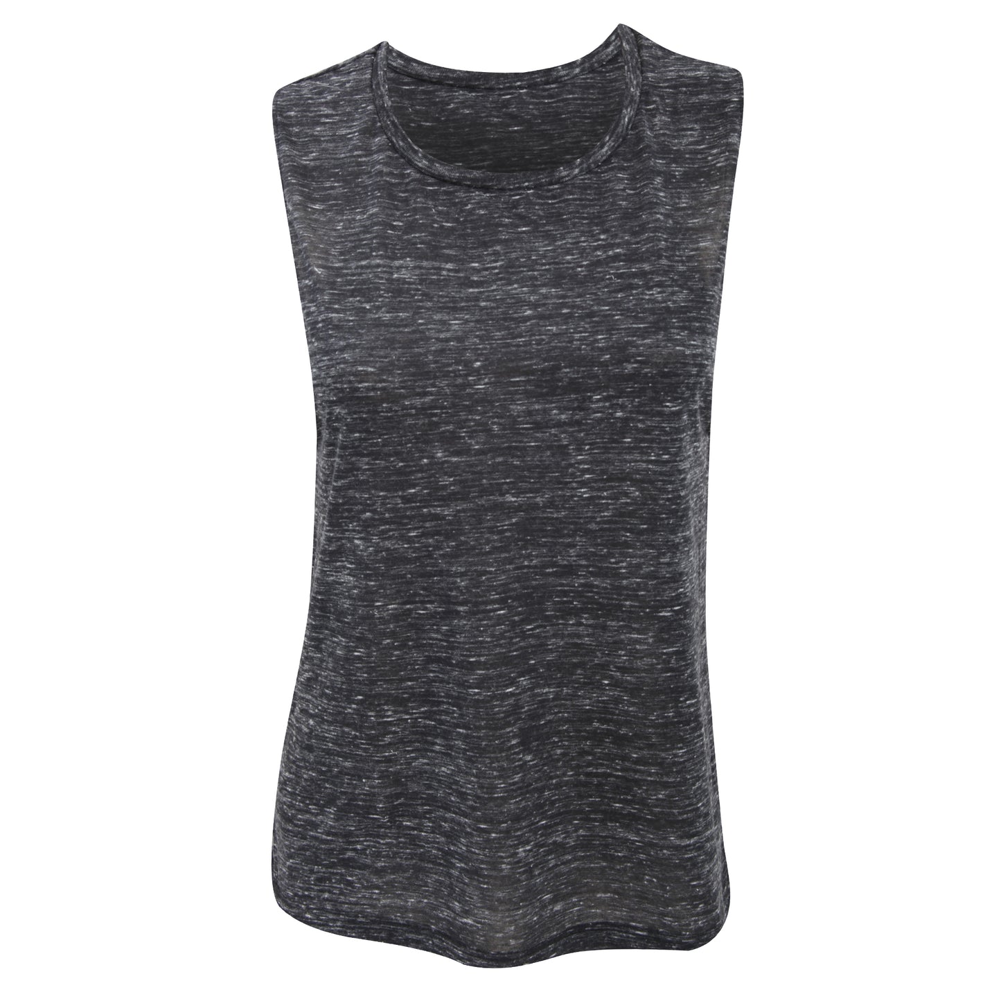 Black Marble - Front - Bella Ladies-Womens Flowy Scoop Muscle Tee - Sleeveless Vest Top