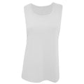 White - Front - Bella Ladies-Womens Flowy Scoop Muscle Tee - Sleeveless Vest Top