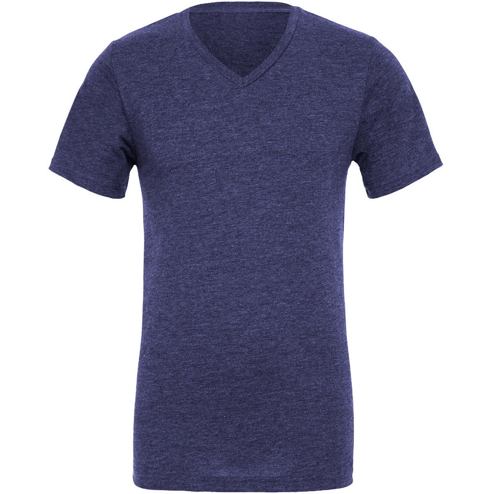 Navy Blue - Front - Canvas Mens Jersey Short Sleeve V-Neck T-Shirt